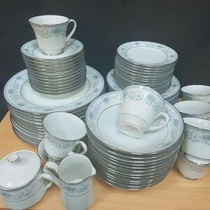 70s vintage noritake blue hill fine china set 🥰